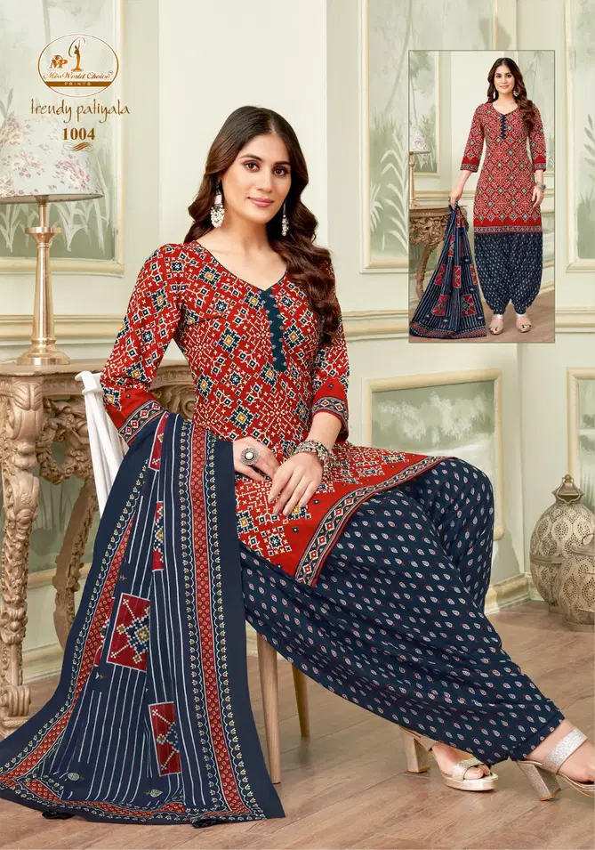 Trendy Patiyala Vol 1 By Miss World Printed Cotton Dress Material Wholesale Market In Surat